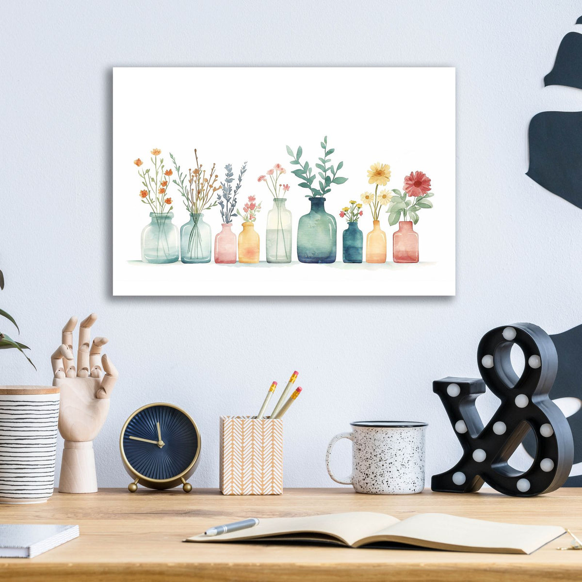 Bottled Flowers by Svetlana Aleynikova - 16x12 acrylic wall art in a room