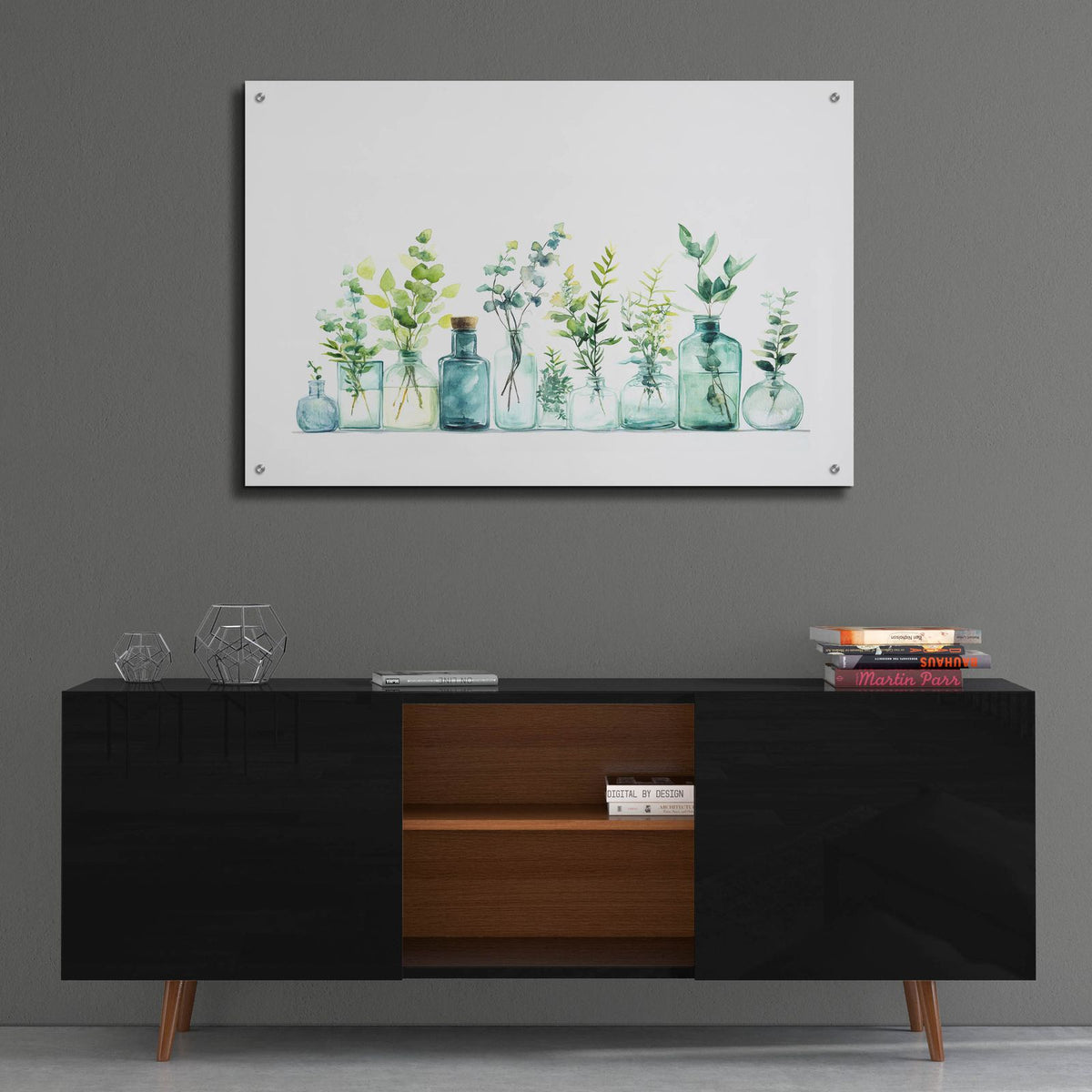 Branchful Bottles by Svetlana Aleynikova - 36x24 acrylic wall art in a room