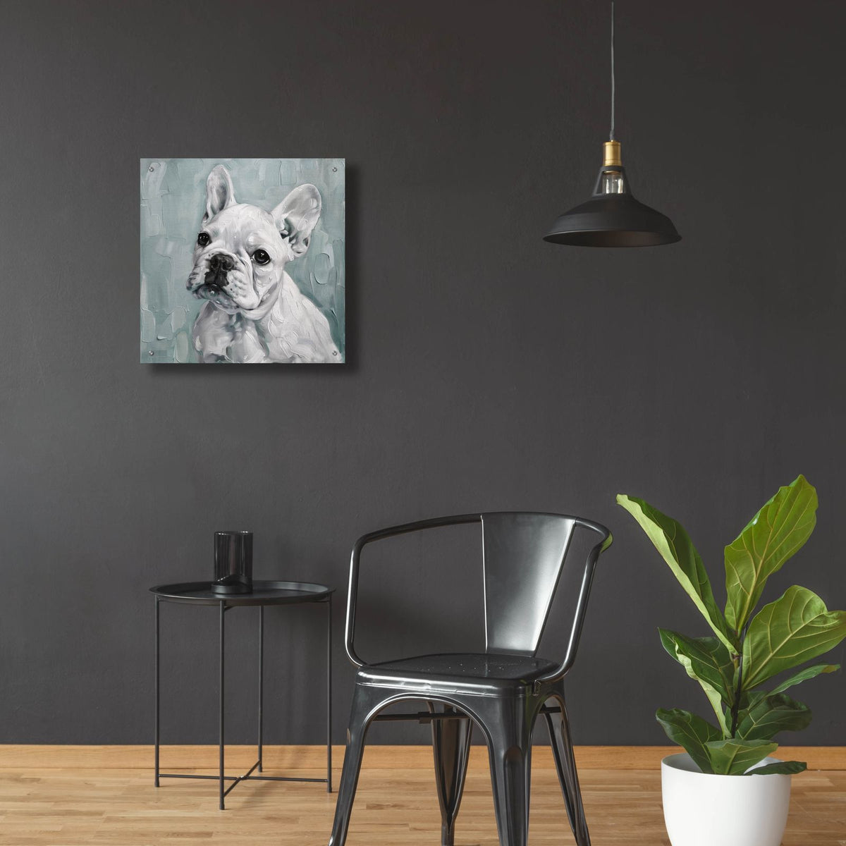 Bulldog In Blue by Svetlana Aleynikova - 24x24 acrylic wall art in a room