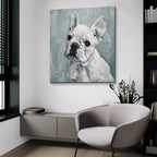 Bulldog In Blue by Svetlana Aleynikova - 36x36 acrylic wall art in a room