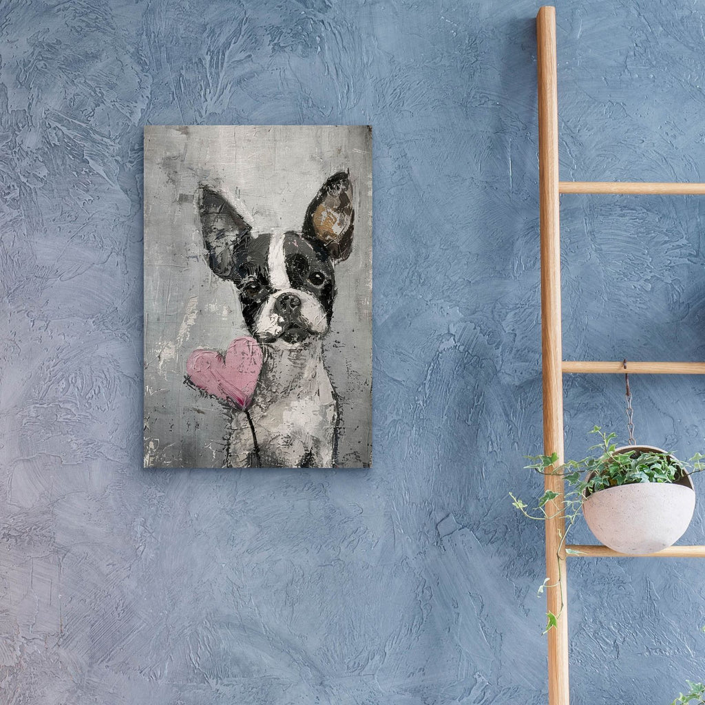 Bulldog With Heart by Svetlana Aleynikova - 16x24 acrylic wall art in a room