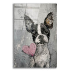 Bulldog With Heart by Svetlana Aleynikova acrylic glass wall art