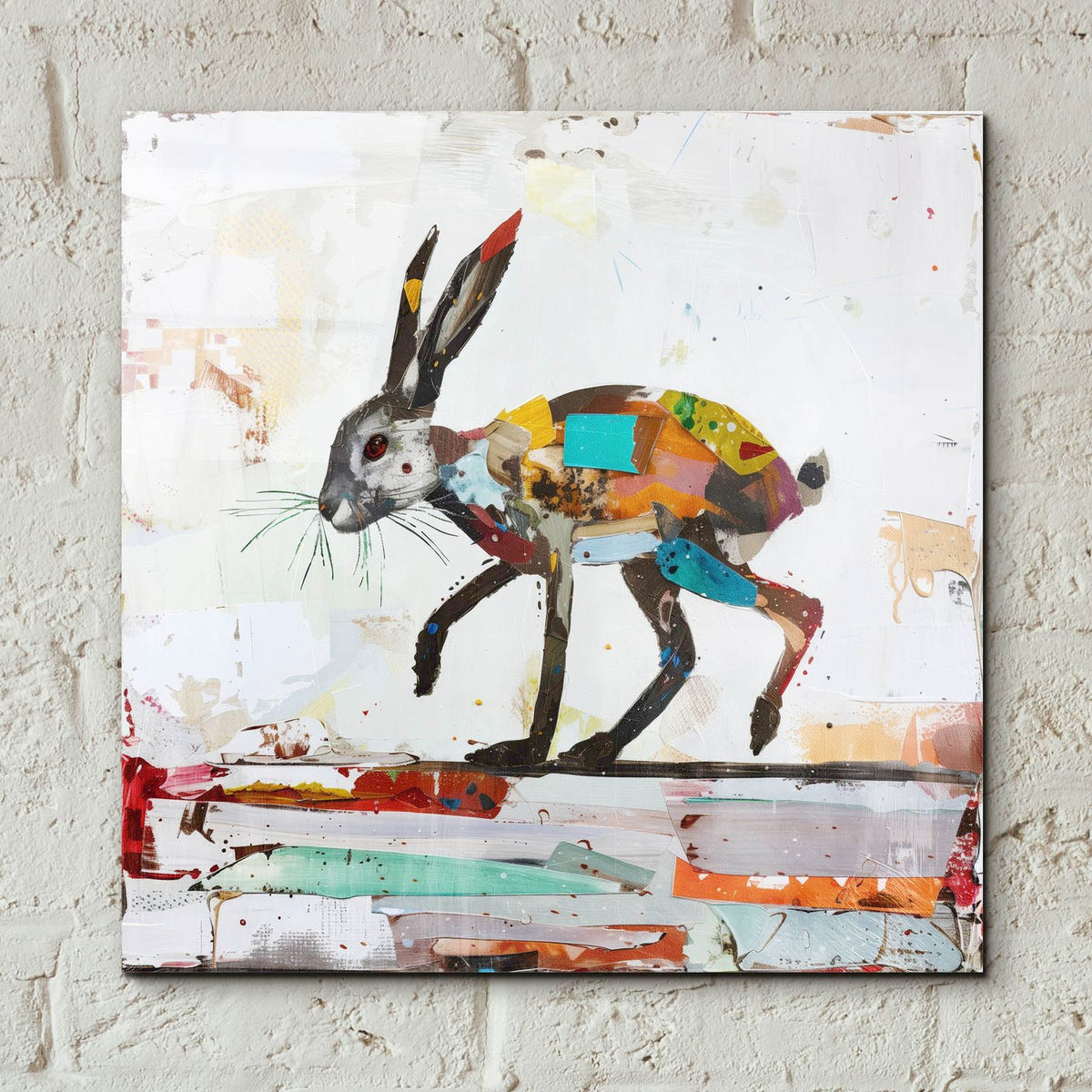 Bunny Collage by Svetlana Aleynikova - 12x12 acrylic wall art in a room