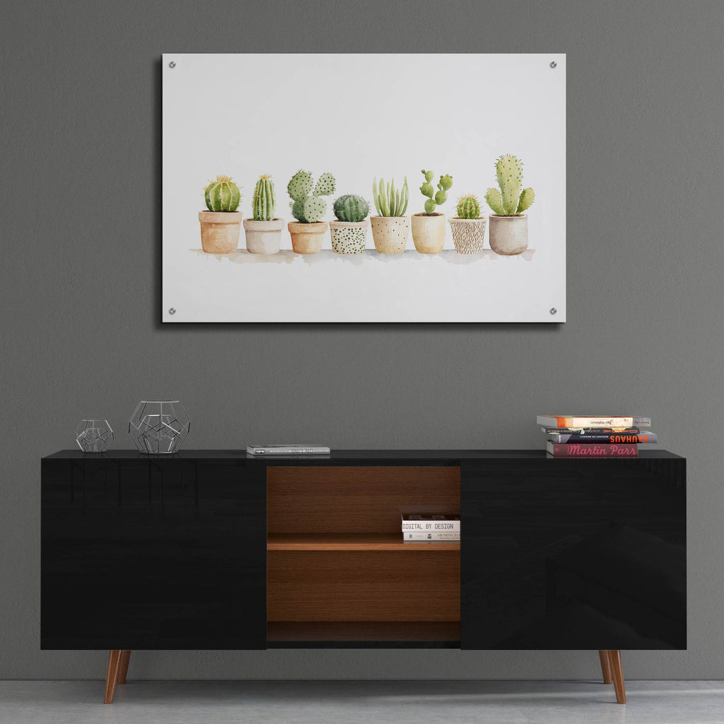 Cacti In Ceramic by Svetlana Aleynikova - 36x24 acrylic wall art in a room