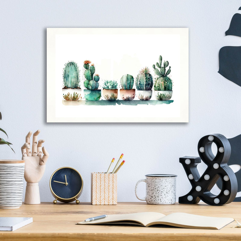 Cactus Lineup by Svetlana Aleynikova - 16x12 acrylic wall art in a room