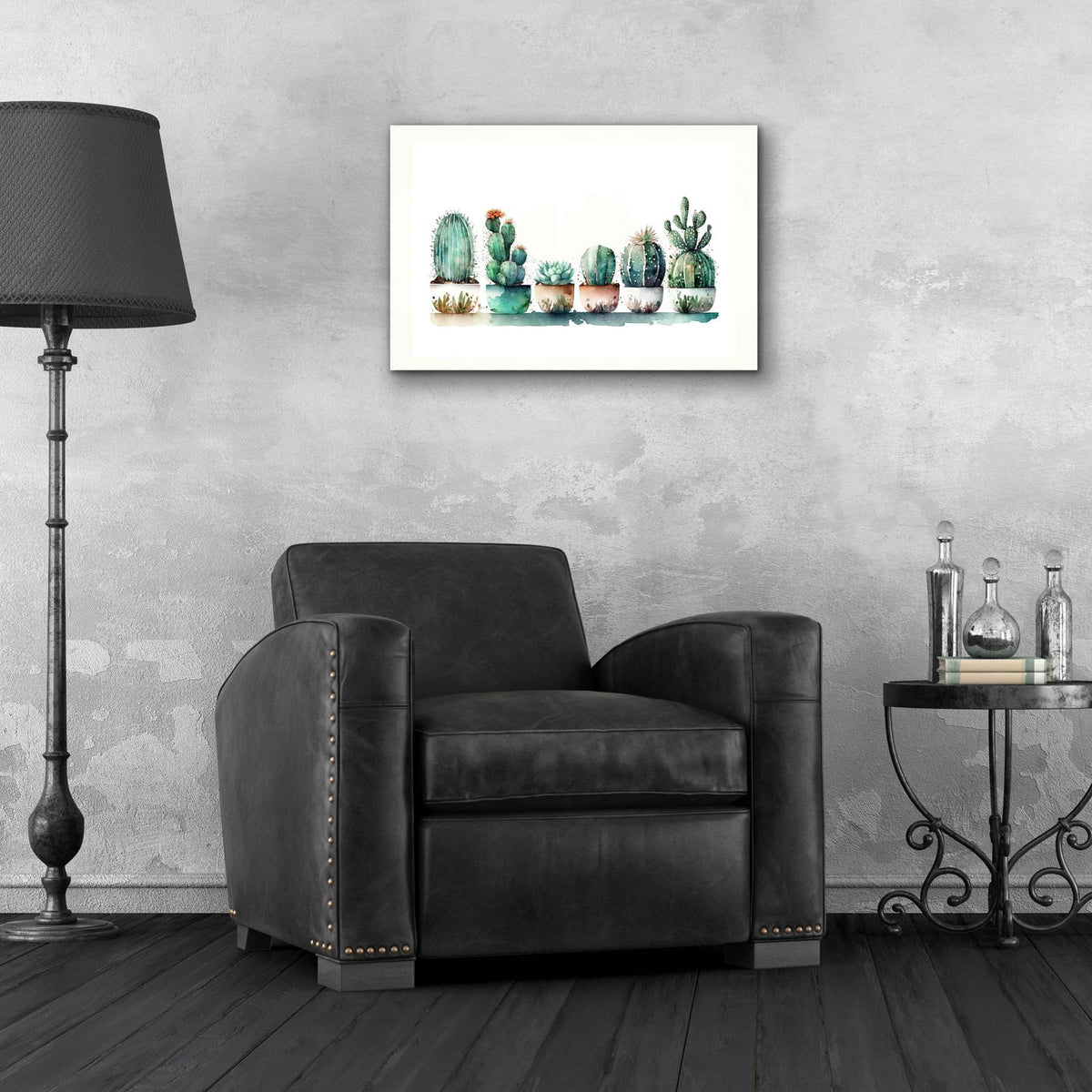 Cactus Lineup by Svetlana Aleynikova - 24x16 acrylic wall art in a room