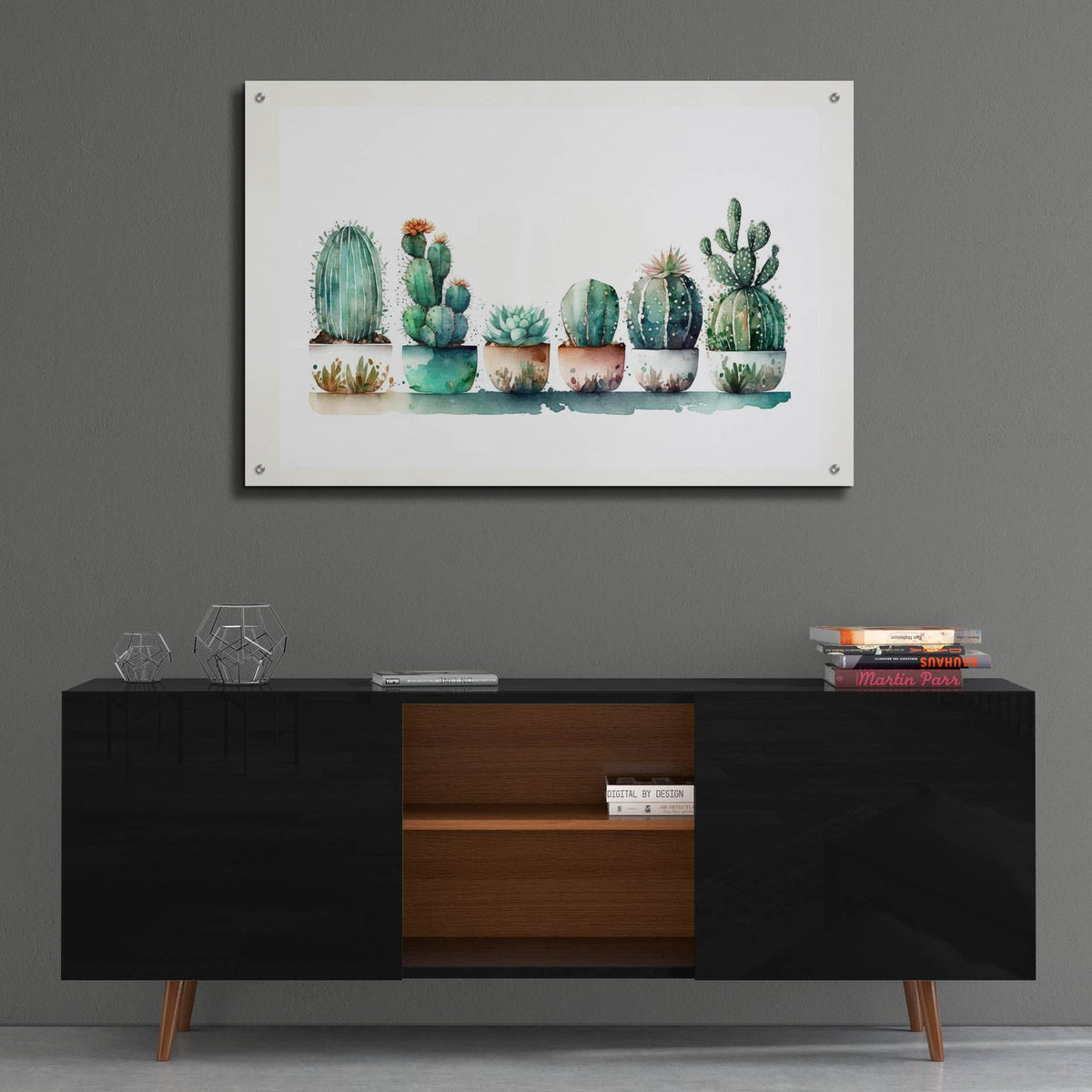 Cactus Lineup by Svetlana Aleynikova - 36x24 acrylic wall art in a room