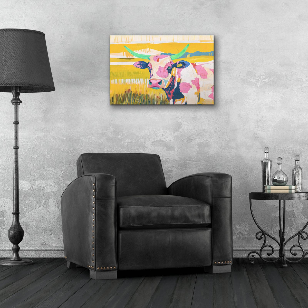 Cow In The Corral by Svetlana Aleynikova - 24x16 acrylic wall art in a room