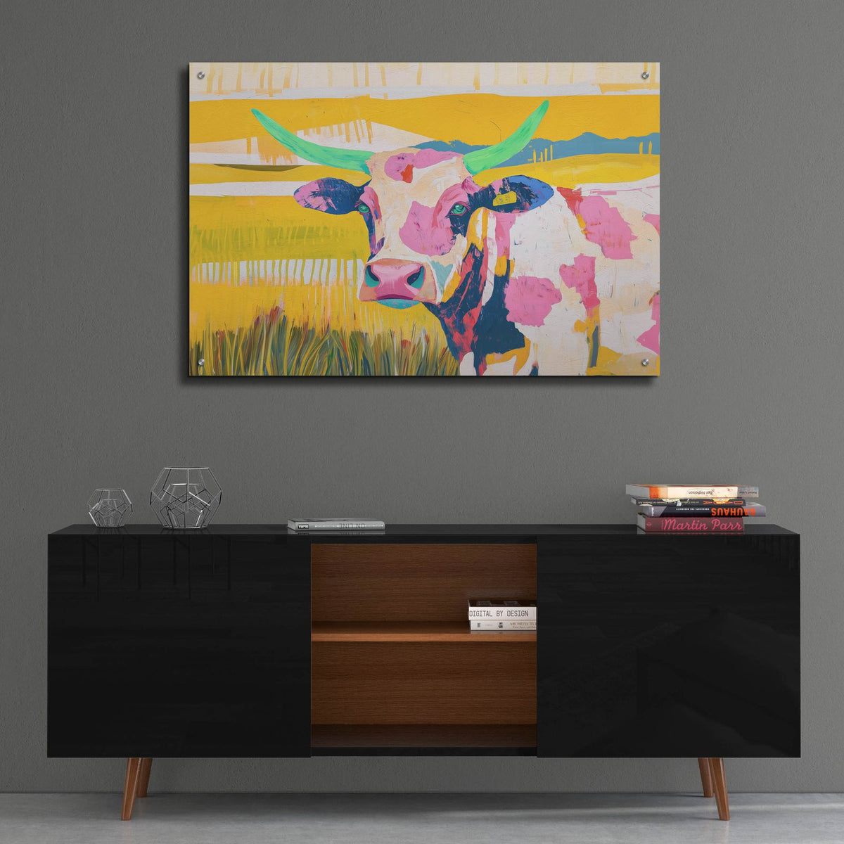 Cow In The Corral by Svetlana Aleynikova - 36x24 acrylic wall art in a room