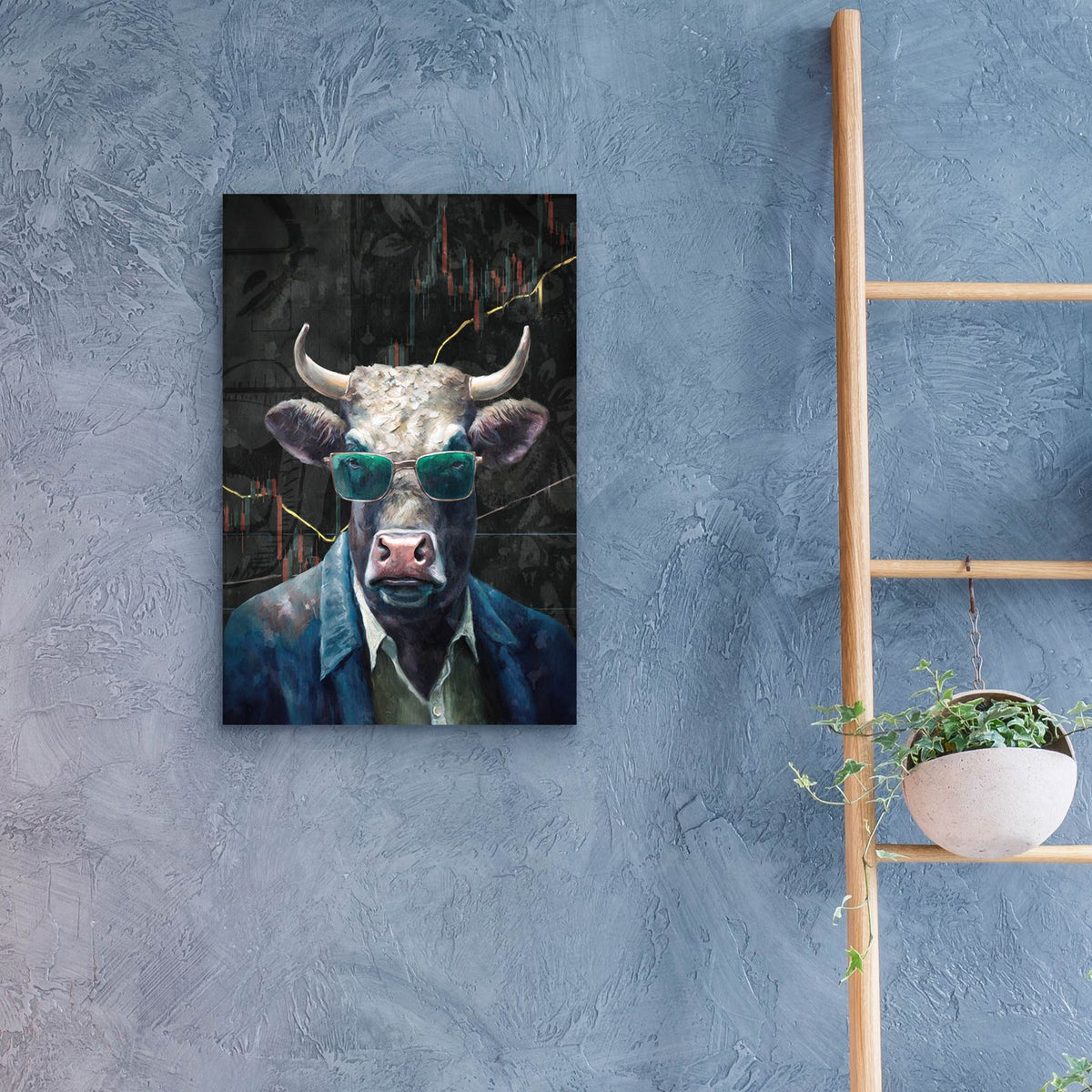 Crypto Cow by Svetlana Aleynikova - 16x24 acrylic wall art in a room