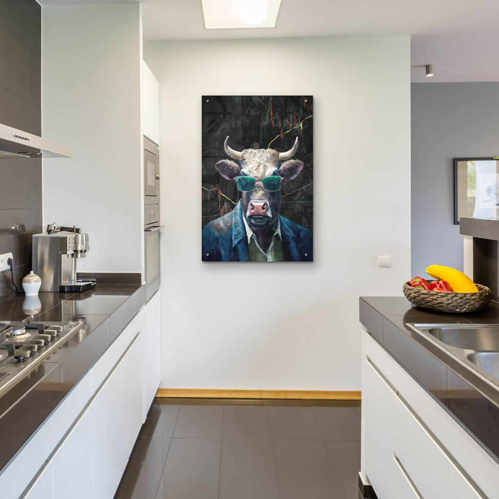 Crypto Cow by Svetlana Aleynikova - 24x36 acrylic wall art in a room