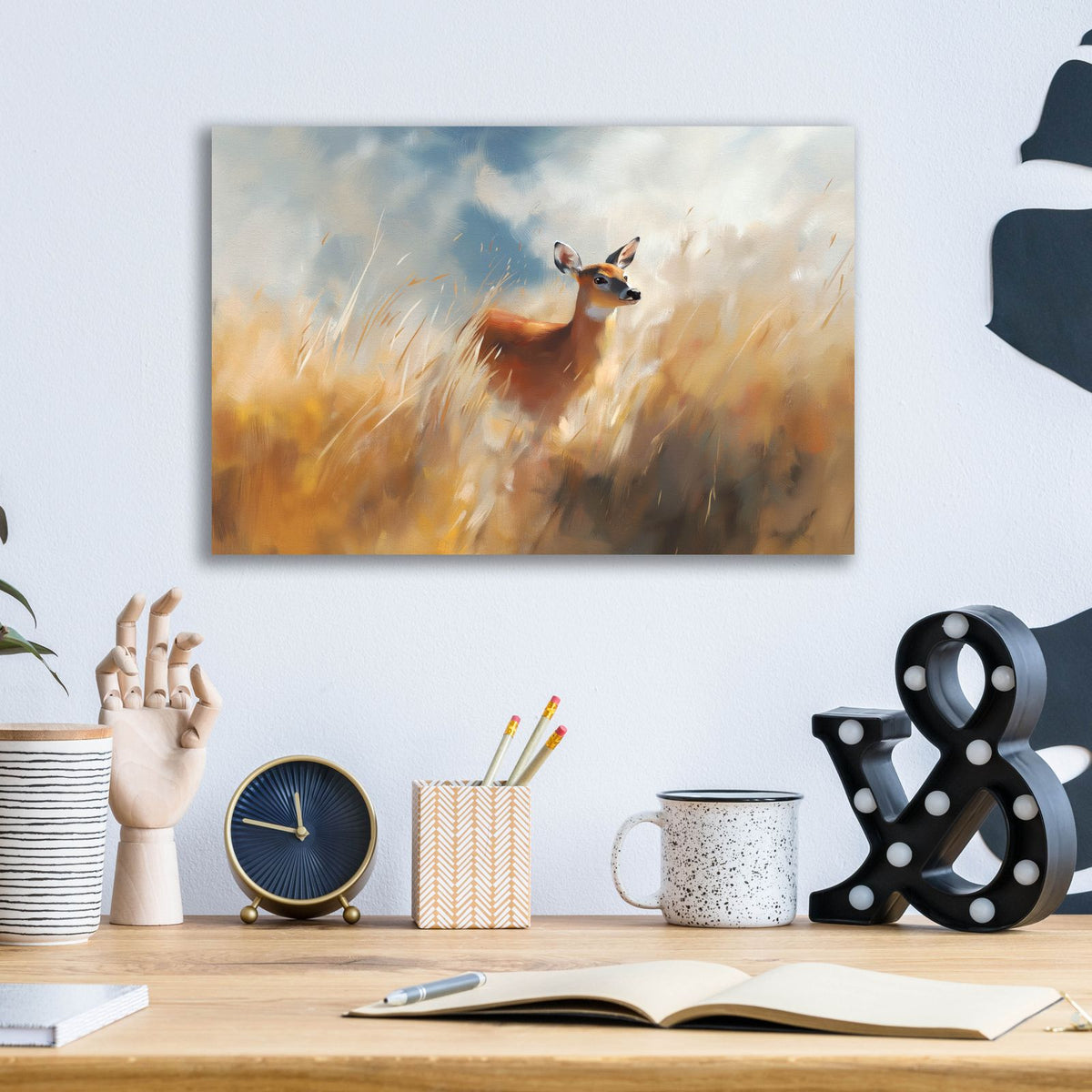 Deer by Svetlana Aleynikova - 16x12 acrylic wall art in a room