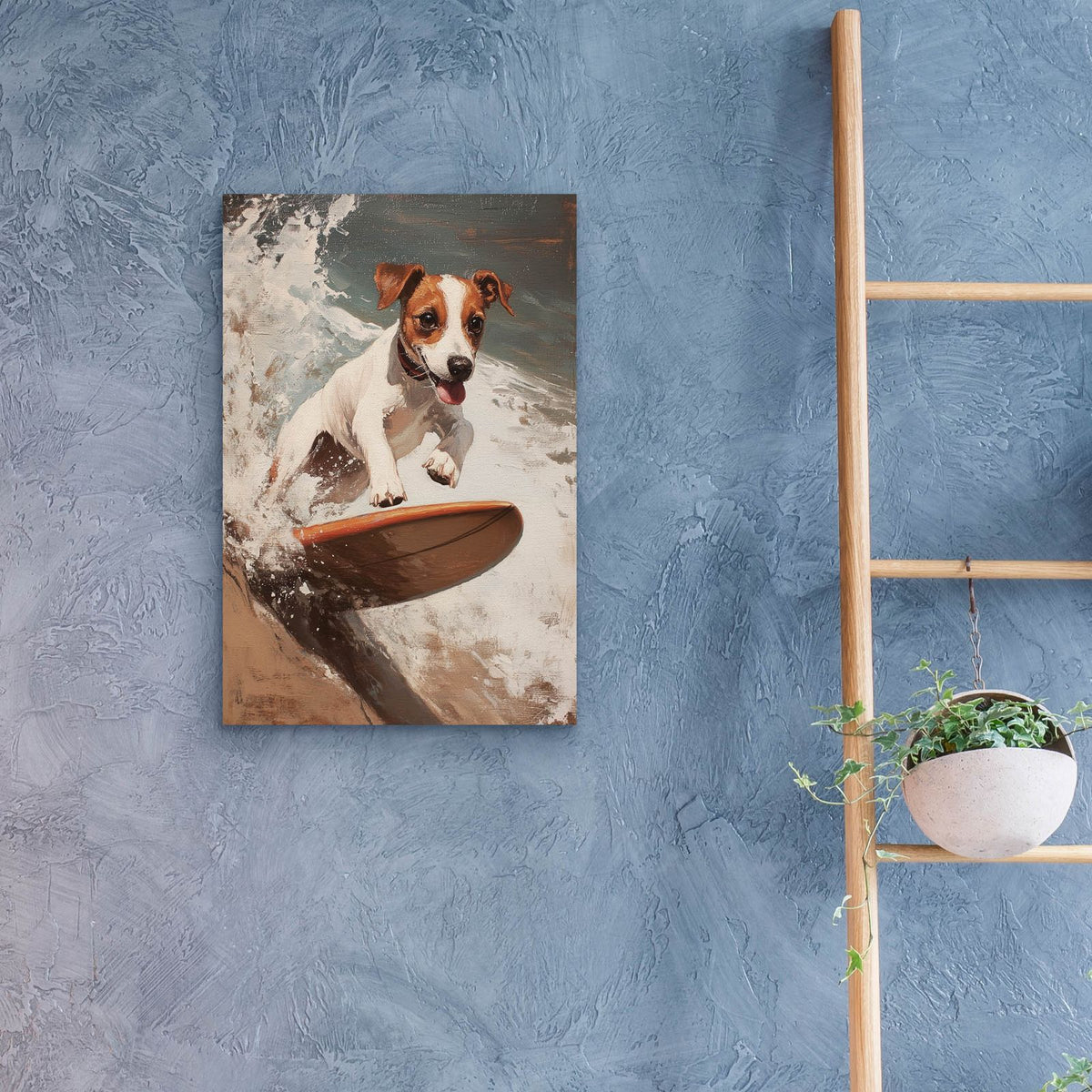 Doggy Surfing by Svetlana Aleynikova - 16x24 acrylic wall art in a room