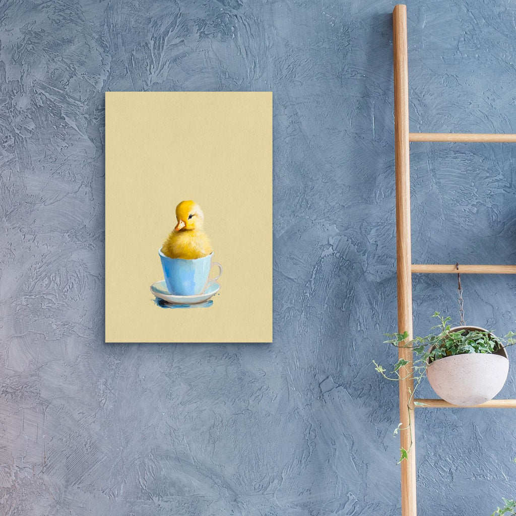 Duckling In Blue Cup by Svetlana Aleynikova - 16x24 acrylic wall art in a room