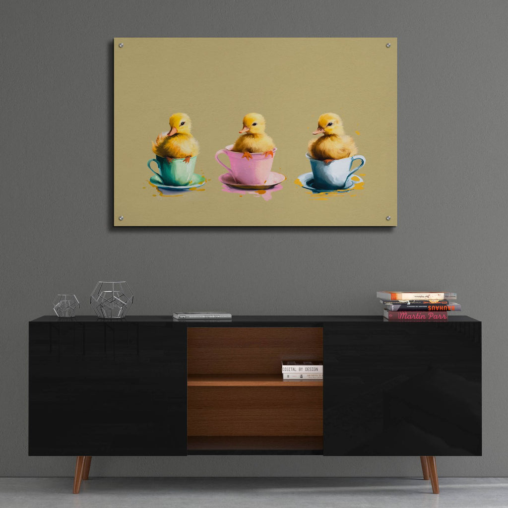 Ducklings Cups by Svetlana Aleynikova - 36x24 acrylic wall art in a room
