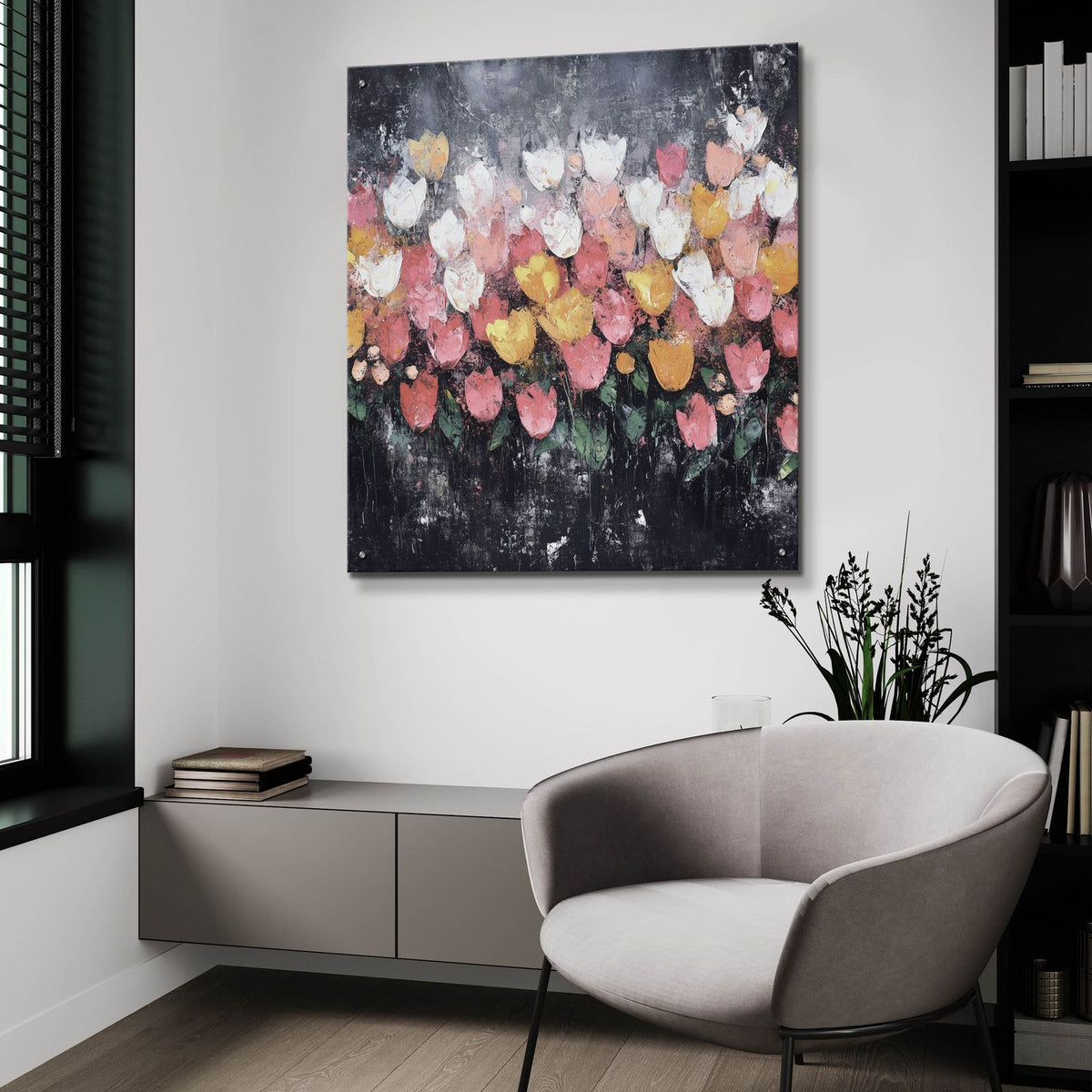 Flower Impressions by Svetlana Aleynikova - 36x36 acrylic wall art in a room