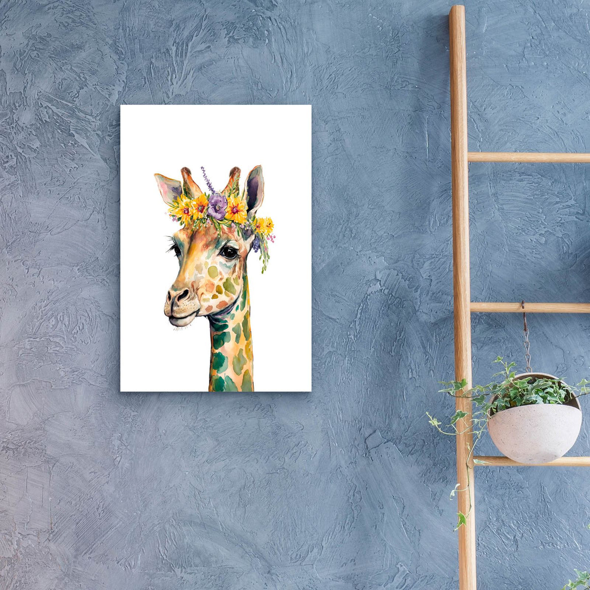 Giraffe With Flowers by Svetlana Aleynikova - 16x24 acrylic wall art in a room