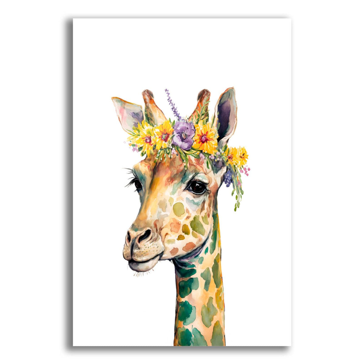 Giraffe With Flowers by Svetlana Aleynikova acrylic glass wall art