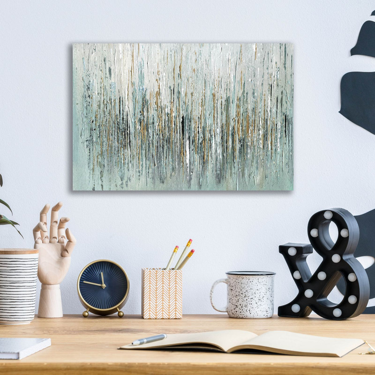 Gold Rain by Svetlana Aleynikova - 16x12 acrylic wall art in a room