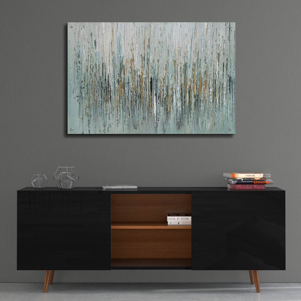 Gold Rain by Svetlana Aleynikova - 36x24 acrylic wall art in a room