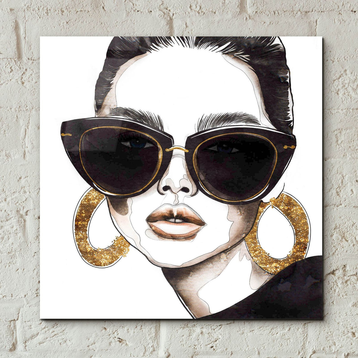 Golden Hoops by Svetlana Aleynikova - 12x12 acrylic wall art in a room