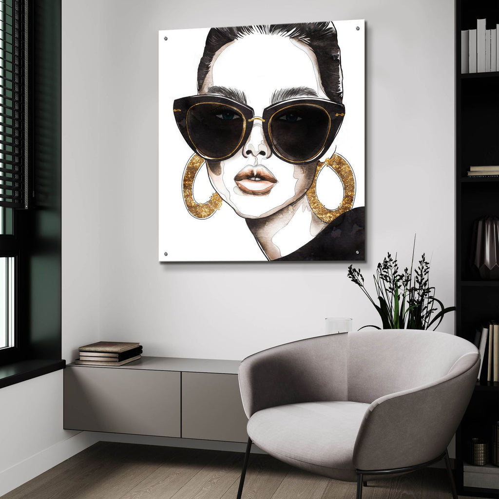 Golden Hoops by Svetlana Aleynikova - 36x36 acrylic wall art in a room