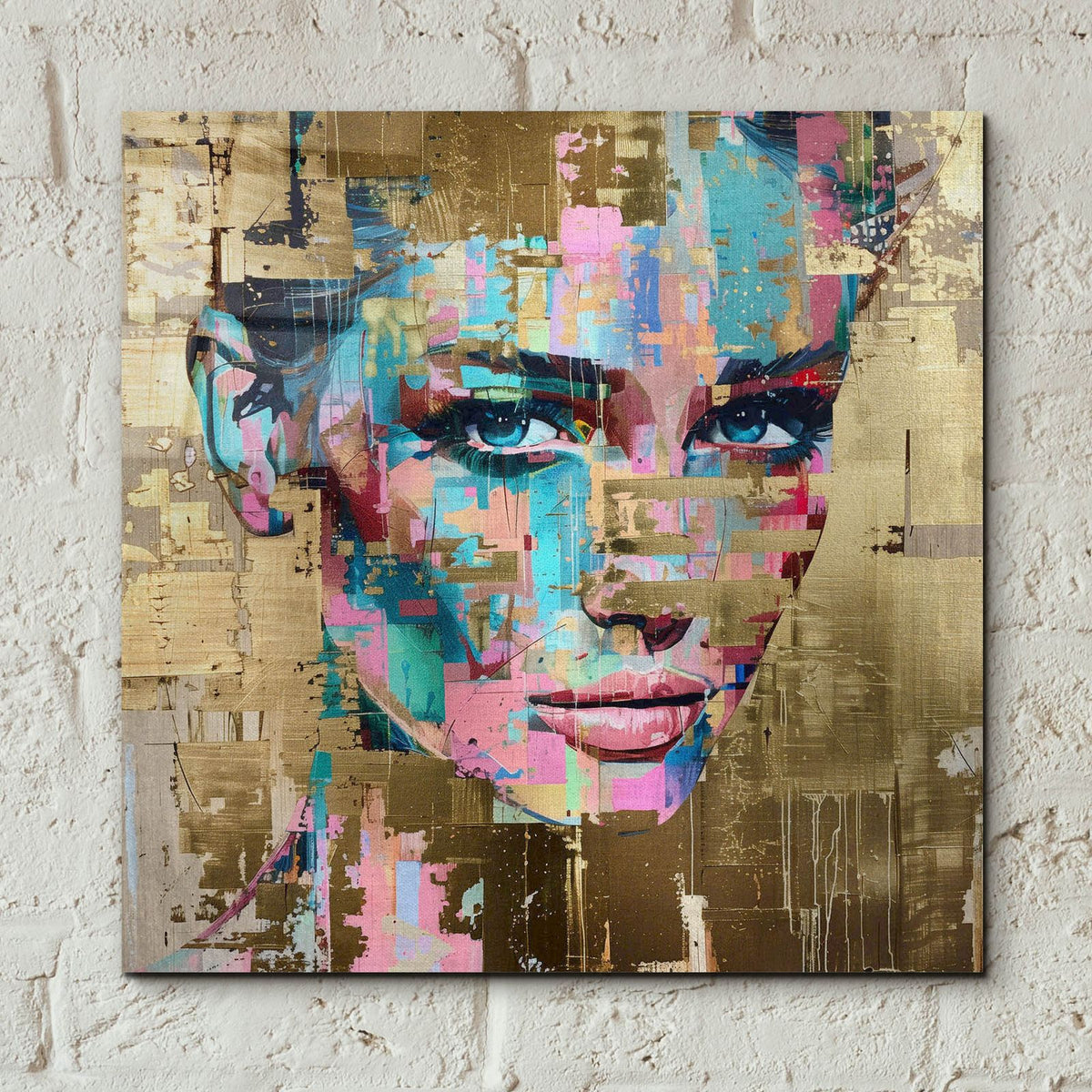 Golden Hues Portrait by Svetlana Aleynikova - 12x12 acrylic wall art in a room