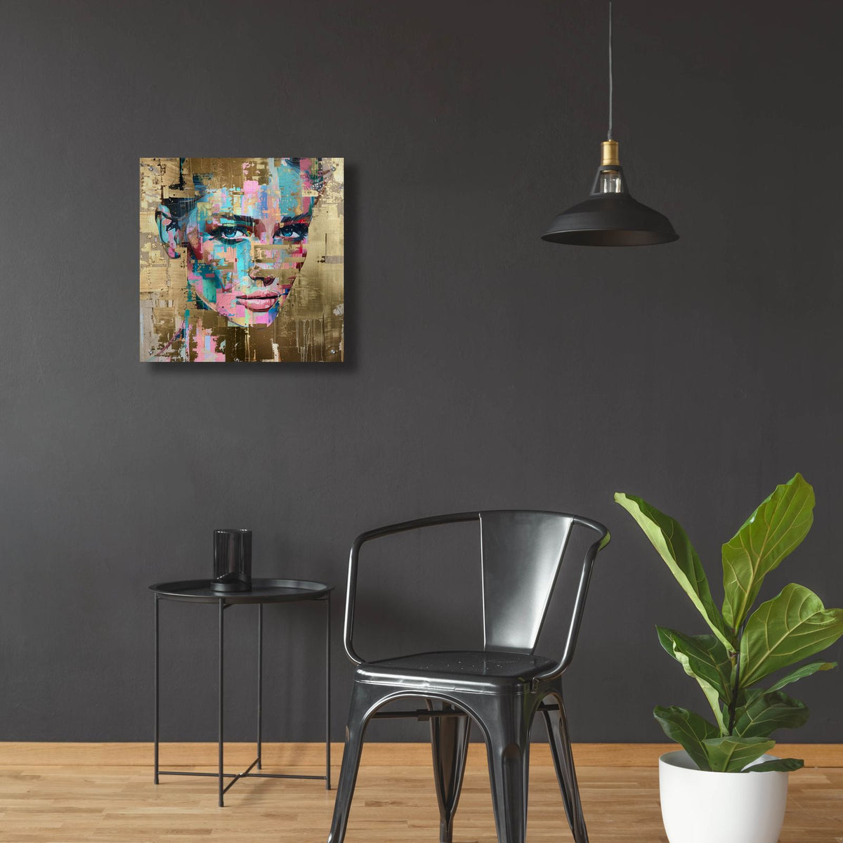 Golden Hues Portrait by Svetlana Aleynikova - 24x24 acrylic wall art in a room