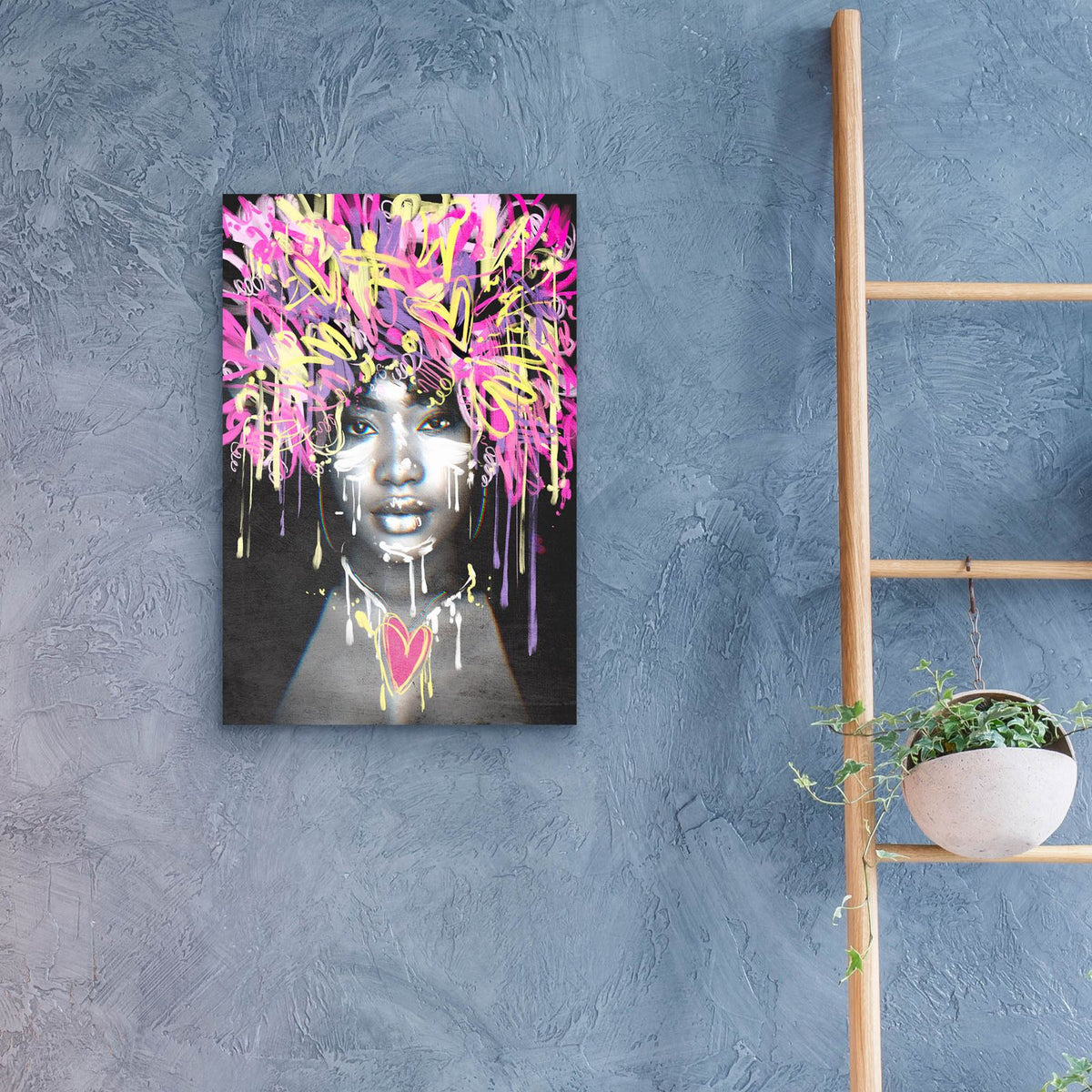 Graffiti Hair by Svetlana Aleynikova - 16x24 acrylic wall art in a room