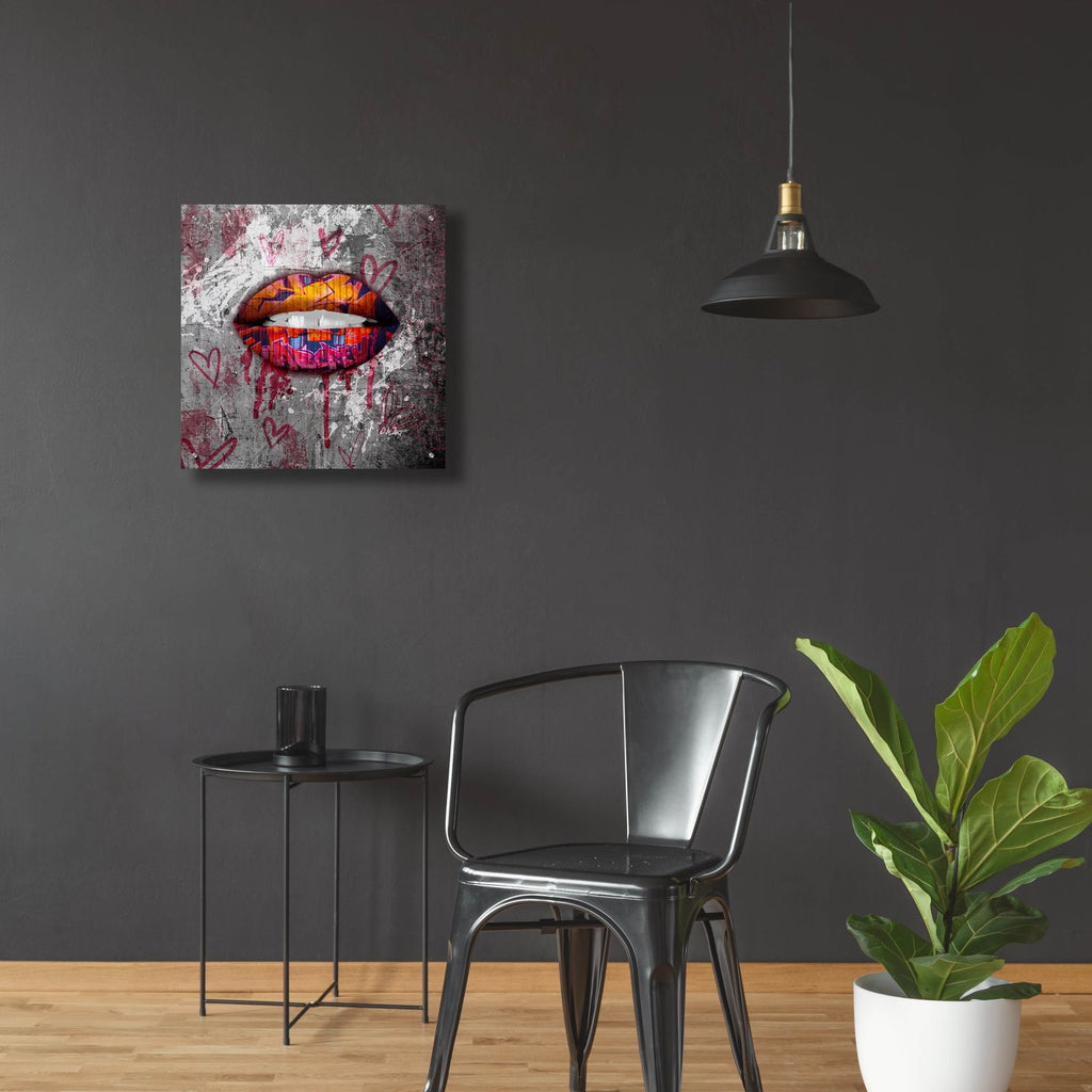 Graffiti Lips by Svetlana Aleynikova - 24x24 acrylic wall art in a room