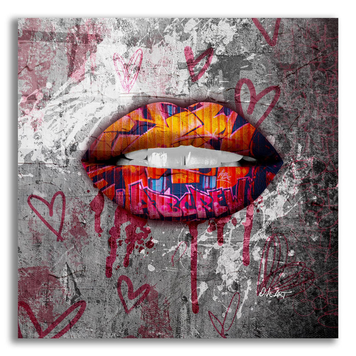 Graffiti Lips by Svetlana Aleynikova acrylic glass wall art