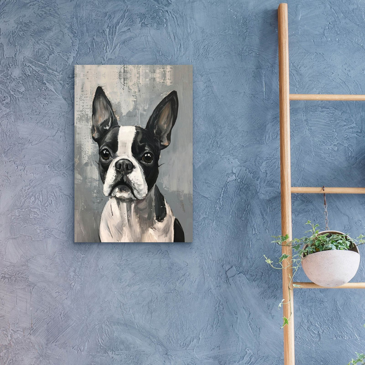 Gray Canvas Bulldog by Svetlana Aleynikova - 16x24 acrylic wall art in a room