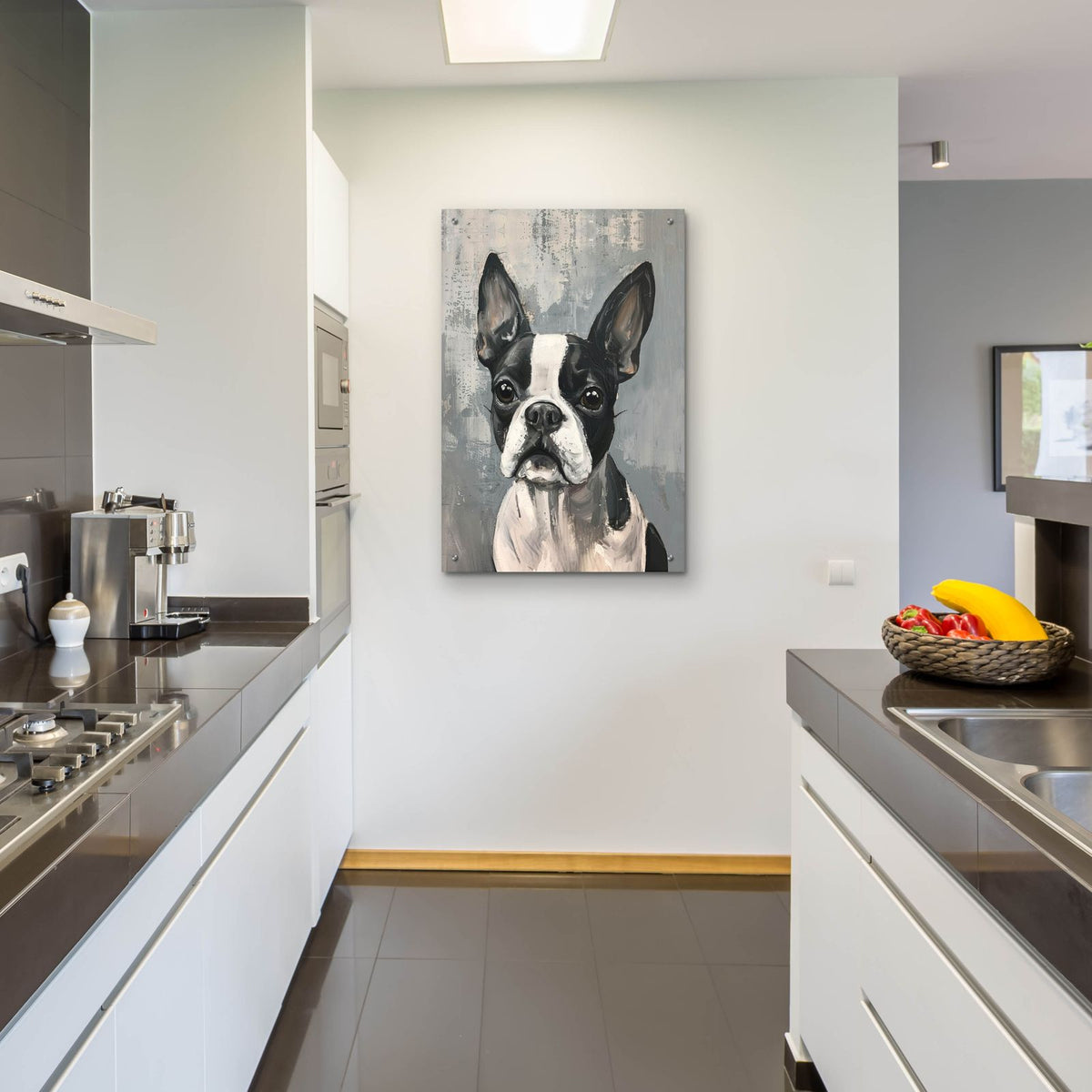 Gray Canvas Bulldog by Svetlana Aleynikova - 24x36 acrylic wall art in a room