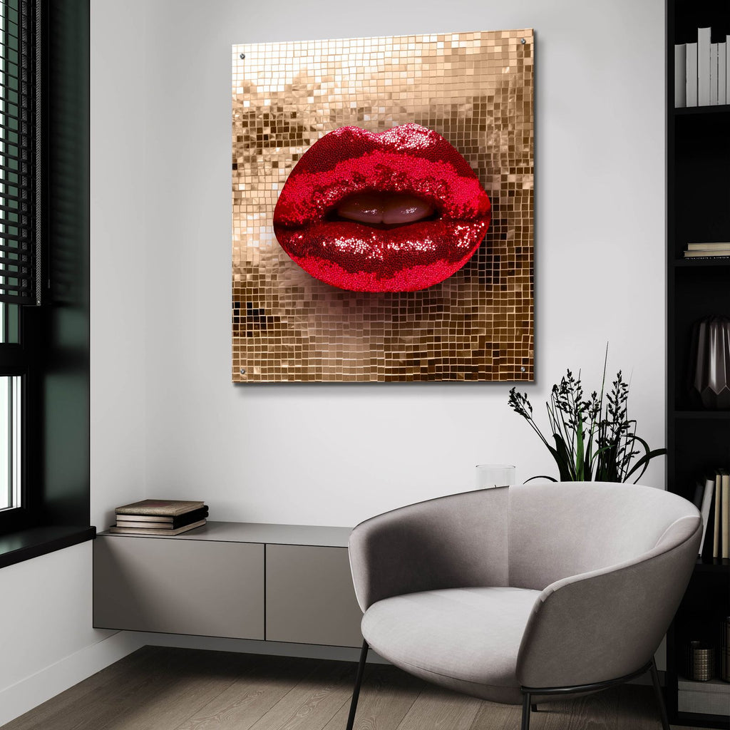 Luxurious Lips by Svetlana Aleynikova - 36x36 acrylic wall art in a room