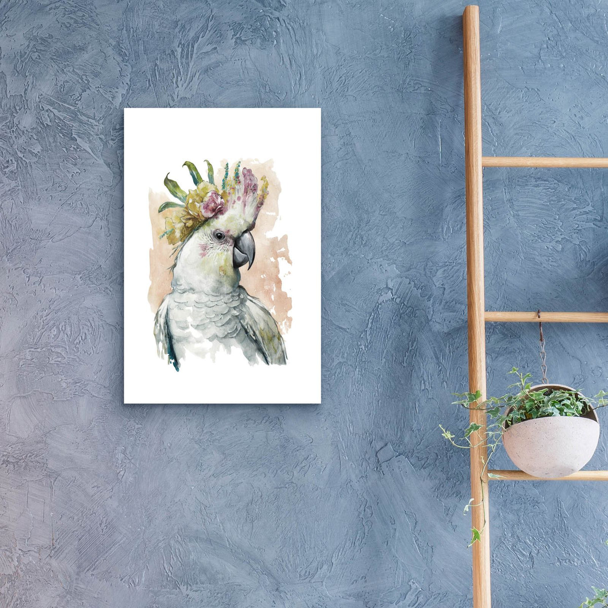 Parrot With Pink Flower by Svetlana Aleynikova - 16x24 acrylic wall art in a room