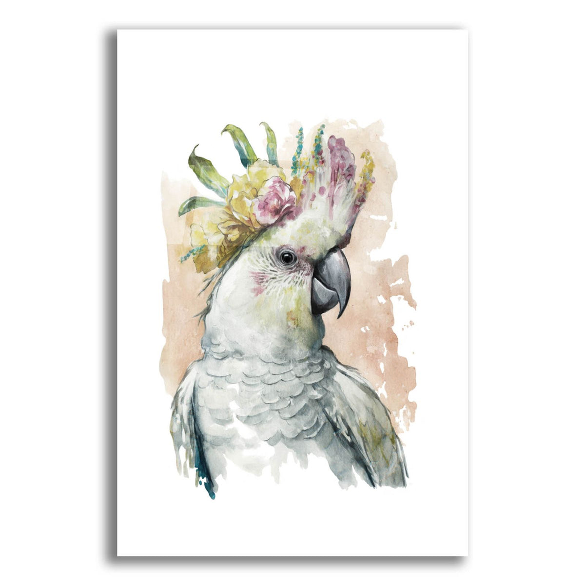 Parrot With Pink Flower by Svetlana Aleynikova acrylic glass wall art
