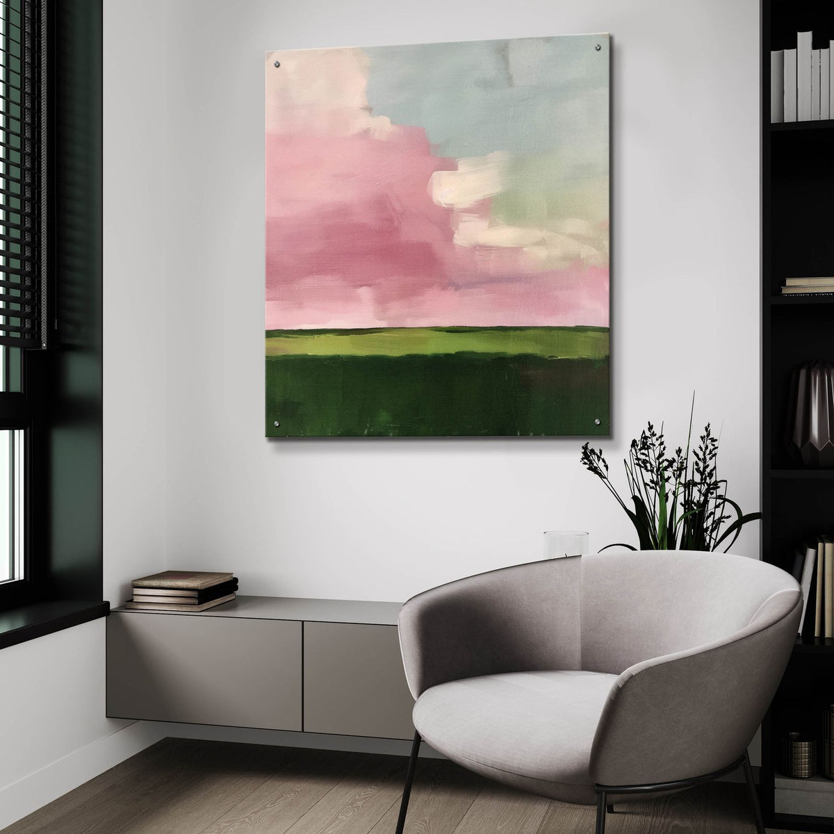 Pink Fields At Sunrise by Svetlana Aleynikova - 36x36 acrylic wall art in a room