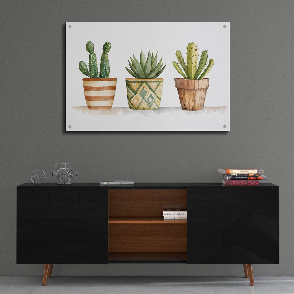 Potted Cacti by Svetlana Aleynikova - 36x24 acrylic wall art in a room