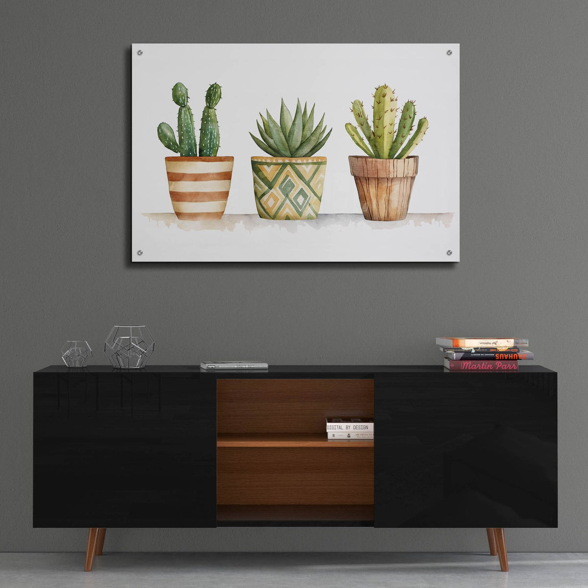 Potted Cacti by Svetlana Aleynikova - 36x24 acrylic wall art in a room