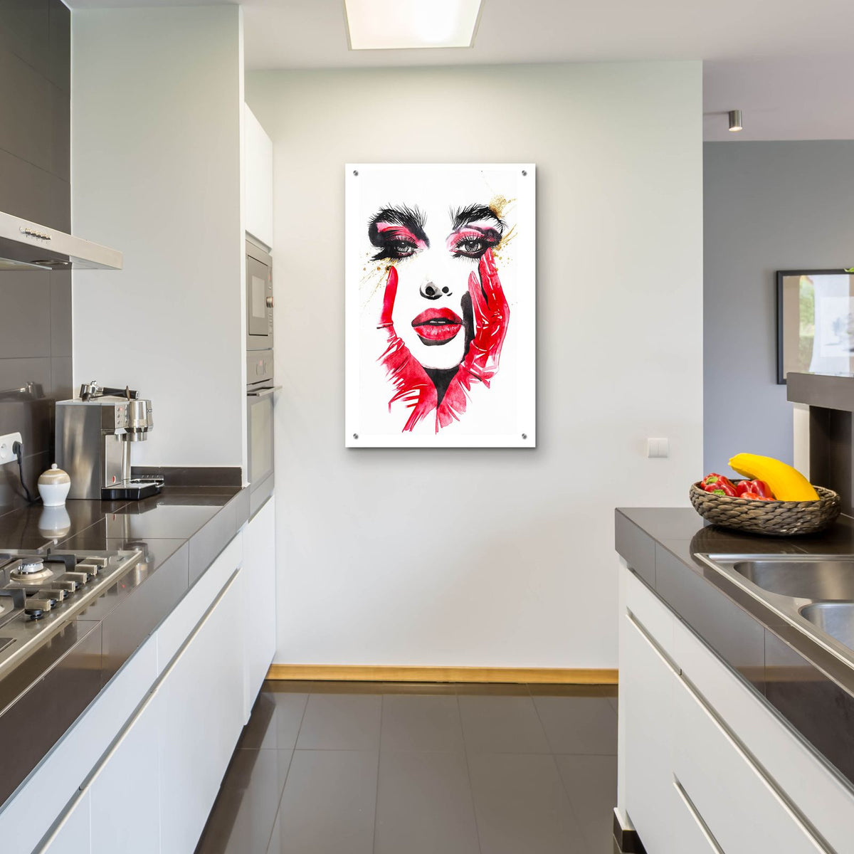 Red Glove Grace by Svetlana Aleynikova - 24x36 acrylic wall art in a room