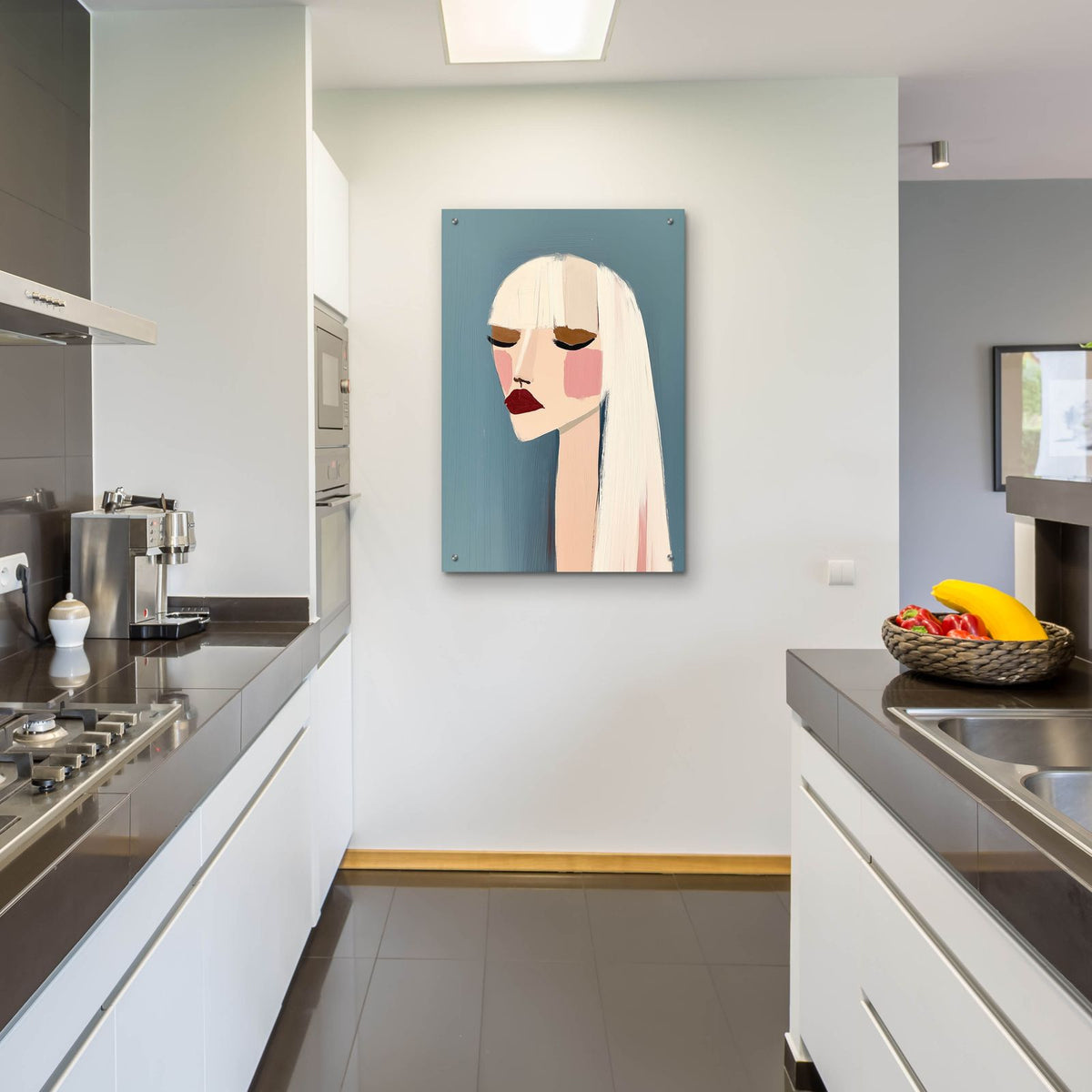 Red Lips Chic by Svetlana Aleynikova - 24x36 acrylic wall art in a room