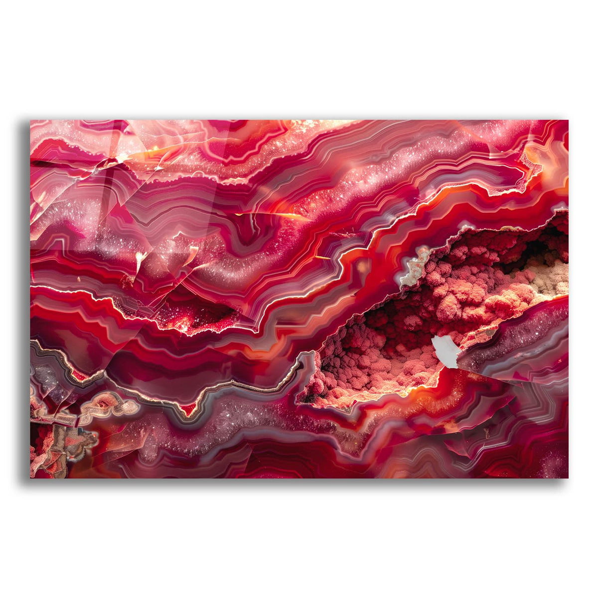 Red Mineral Mosaic by Svetlana Aleynikova acrylic glass wall art