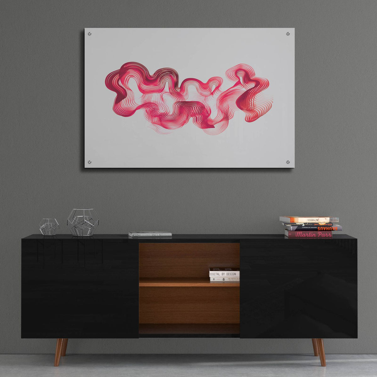 Red Waves by Svetlana Aleynikova - 36x24 acrylic wall art in a room