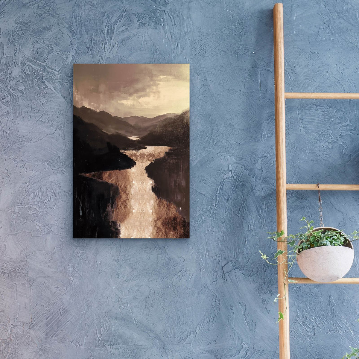 River Through Peaks by Svetlana Aleynikova - 16x24 acrylic wall art in a room