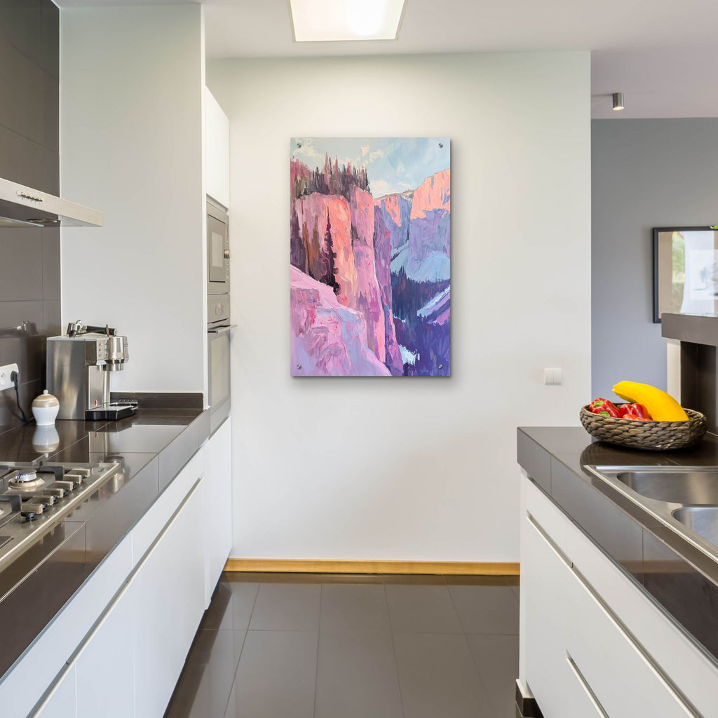 Rose-tinted Peaks by Svetlana Aleynikova - 24x36 acrylic wall art in a room