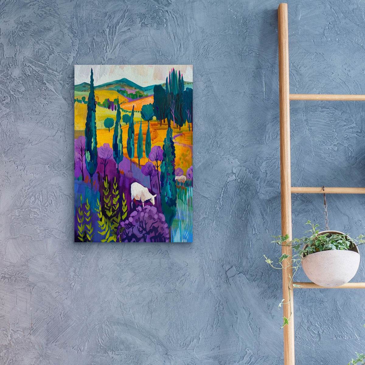 Sheep Grazing by Svetlana Aleynikova - 16x24 acrylic wall art in a room
