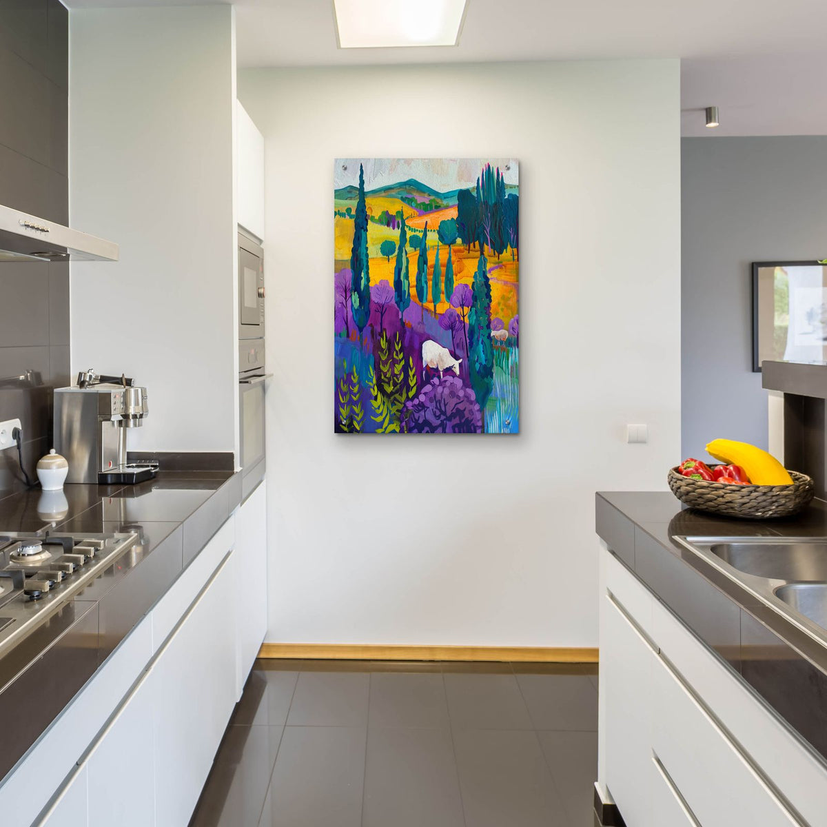 Sheep Grazing by Svetlana Aleynikova - 24x36 acrylic wall art in a room