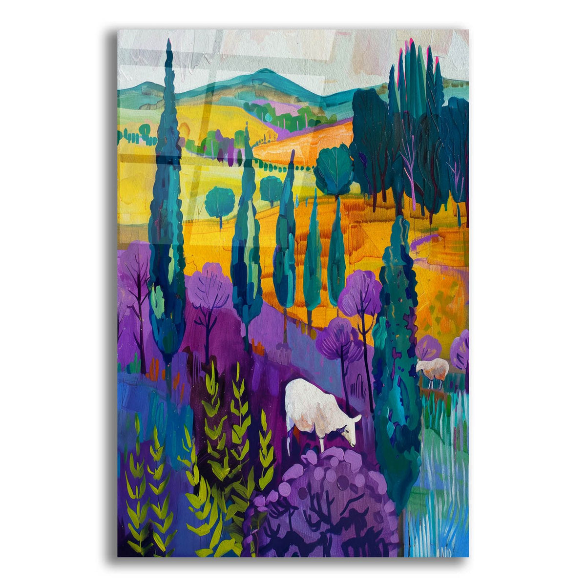 Sheep Grazing by Svetlana Aleynikova acrylic glass wall art