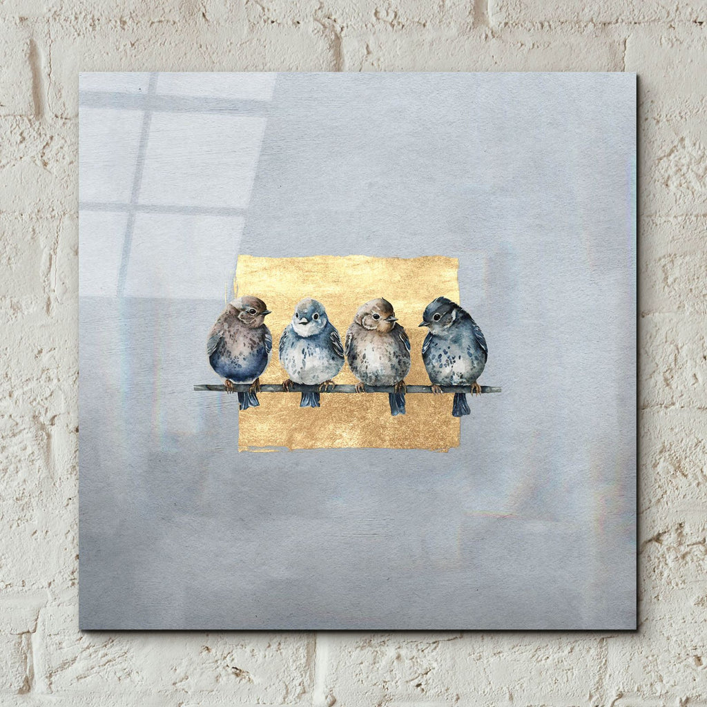 Sparrows On A Branch by Svetlana Aleynikova - 12x12 acrylic wall art in a room