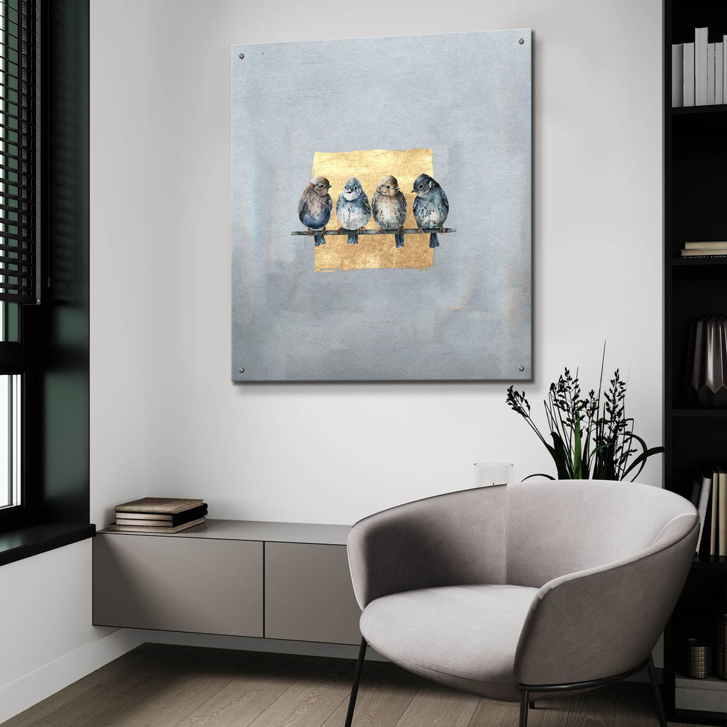 Sparrows On A Branch by Svetlana Aleynikova - 36x36 acrylic wall art in a room